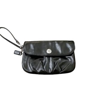 Coach Black Patent Leather Wristlet